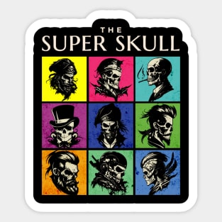 skull rainbow Sticker